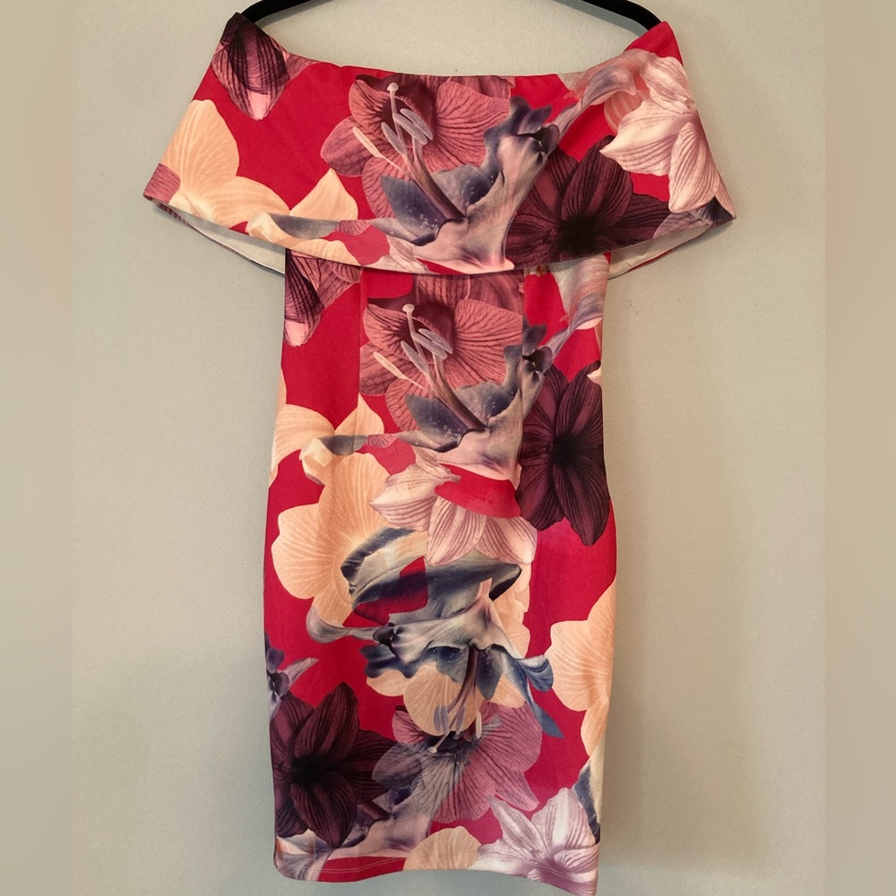 Ginger Fizz Floral Off-Shoulder Dress sz 8